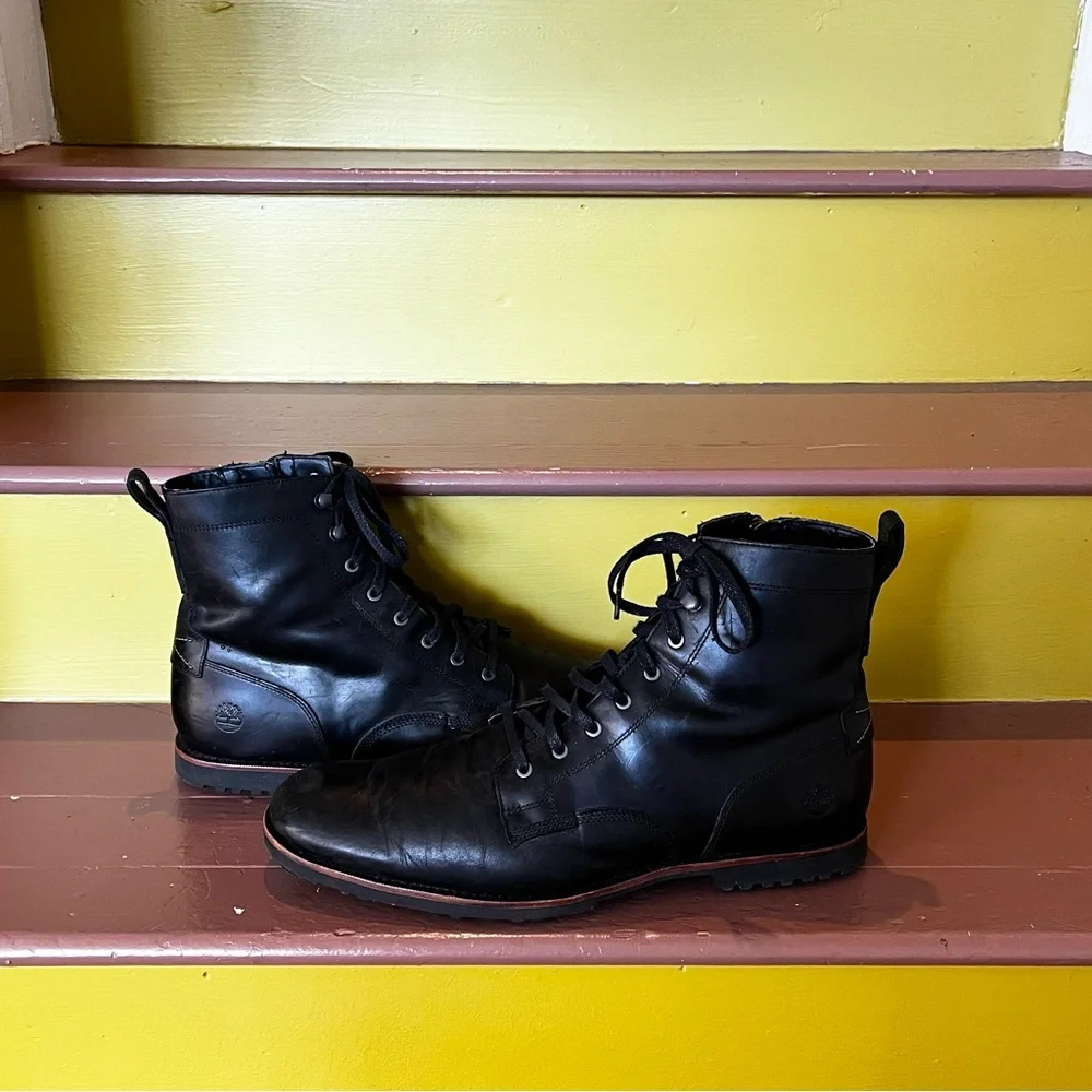 Timberland Black Leather Men's Ankle Boots - Picture 10 of 10